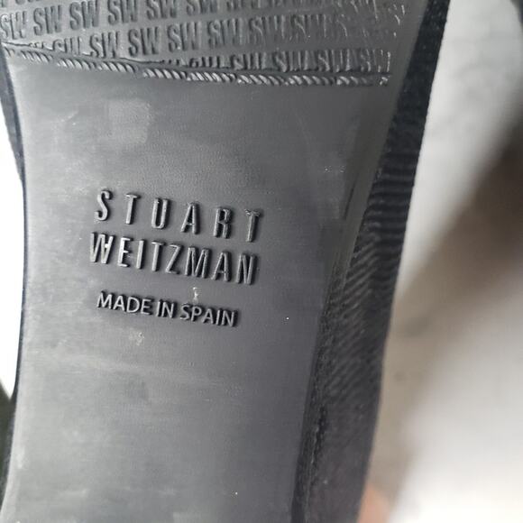 Stuart Weitzman black textured dressy career wedges shoes size 9 - Picture 8 of 9